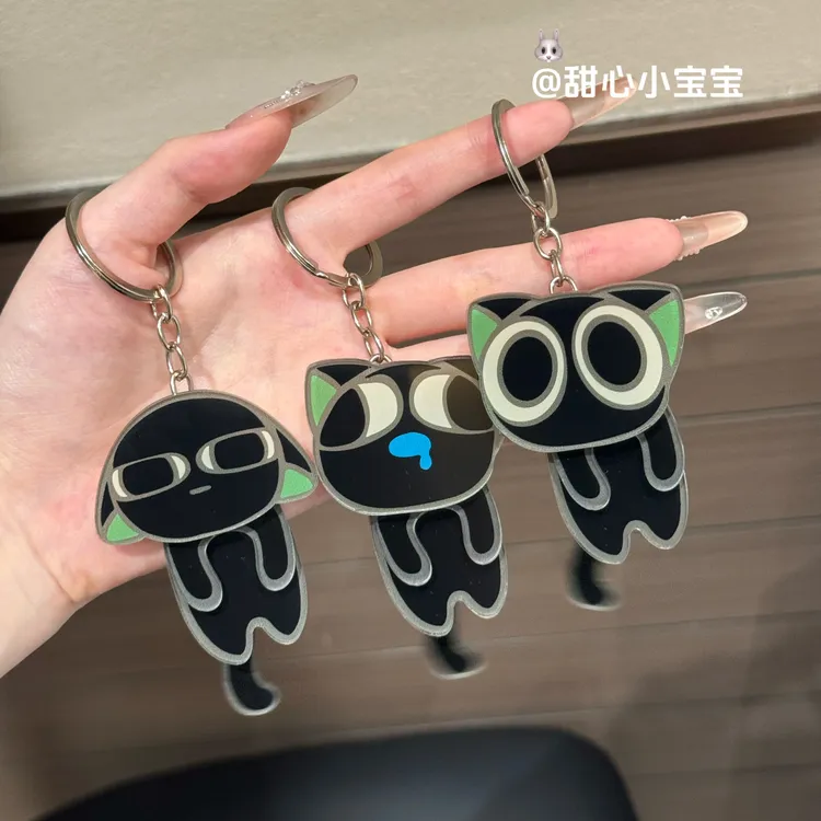 罗小黑战记2电影周边天才小猫罗小黑摇摇乐亚克力钥匙扣挂件物料