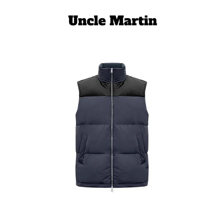 马丁叔叔 皮质马甲 25AW秋冬编织印花羽绒马甲 806