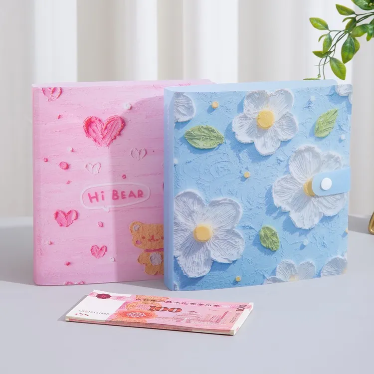 新款创意便携多功能存钱本塑料钞票收纳册