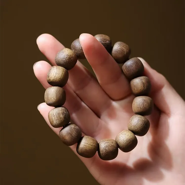 增香沉香木天然芽庄老料老型珠原木手串佛珠文玩手链念珠木质手串