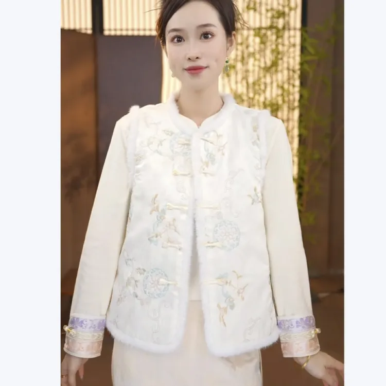 CJ【绮楼】新中式秋季新款中国风百搭立领复古马甲739