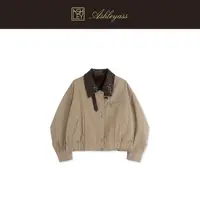 【ASHLEYASS】俄罗斯“紫貂内胆”羊革编领卡其棉夹克外套LSW251857S