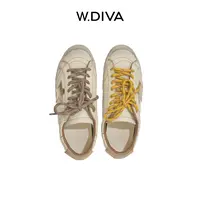 W.Diva【星星脏脏鞋】真皮休闲鞋做旧低帮鸳鸯鞋带复古风50X022898