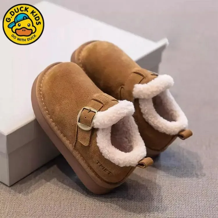 G.DUCK小黄鸭儿童雪地靴2025冬季新款女童大棉鞋加绒加厚宝宝短靴