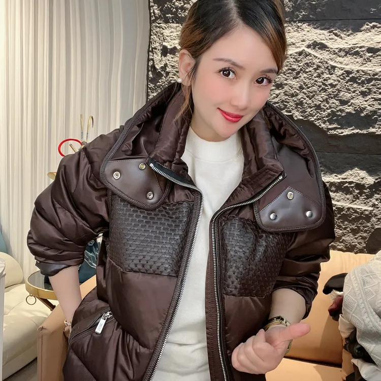 【VanJazny】高端男士拼皮简约潮流时尚百搭袖子可拆卸羽绒服BJ8117