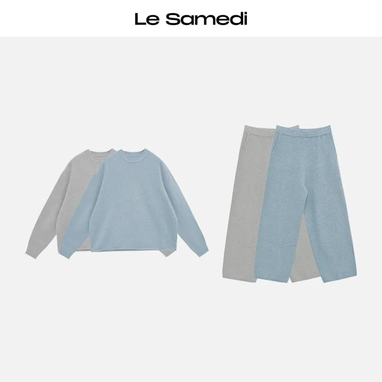 Le Samedi马油叶儿【漫雾星点】RWS特细美丽诺彩点纱毛衣/长裤