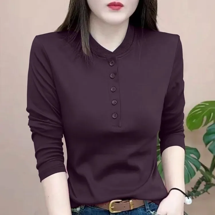 双面德绒加厚长袖T恤女冬季洋气减龄显瘦休闲打底衫保暖内搭上衣