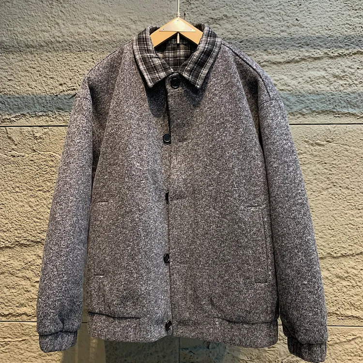 25116老钱风轻奢假两件呢子秋冬外套