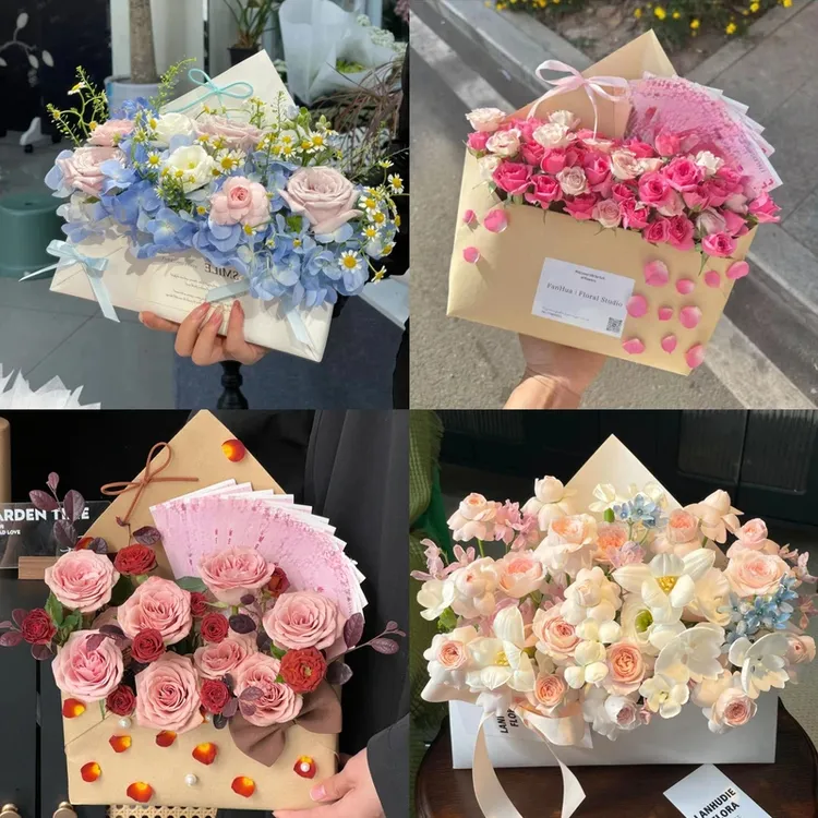 【秋天的第一封情书】信封花束小时达同城鲜花送女友多巴胺玫瑰鲜