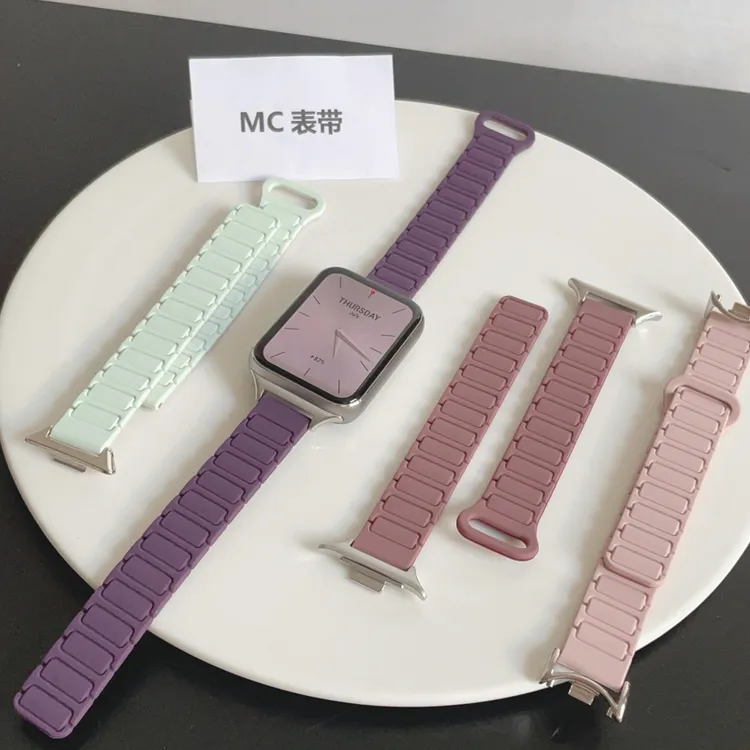 MC张婧仪同款适用小米手环9pro表带89代磁吸硅胶8pro红米watch5/4