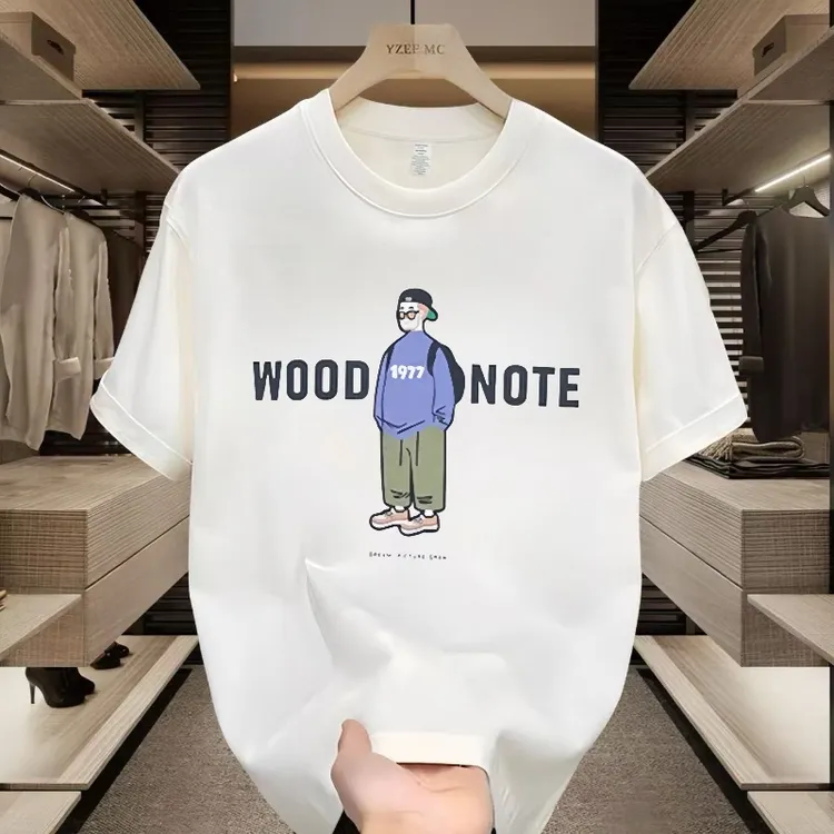 美式高街短袖t恤男士夏季2025款宽松潮牌印花休闲半袖体恤纯棉男