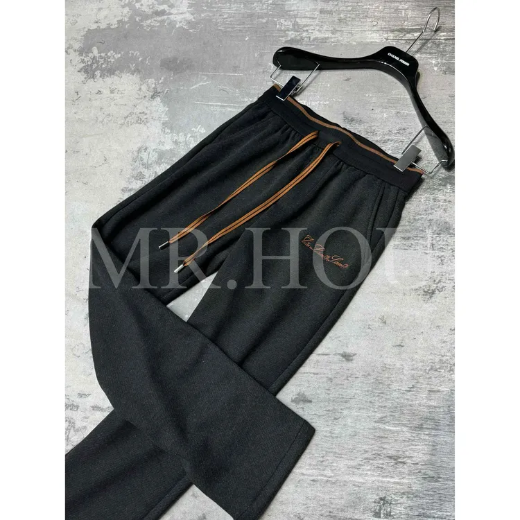 黑标系列【ZG】25059 “醋酸山羊绒”斜纹定制直筒休闲裤精致老钱男士