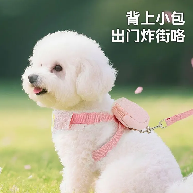 新疆西藏包邮春夏季透气狗狗牵引绳多巴胺刺绣胸背带防挣脱外出遛