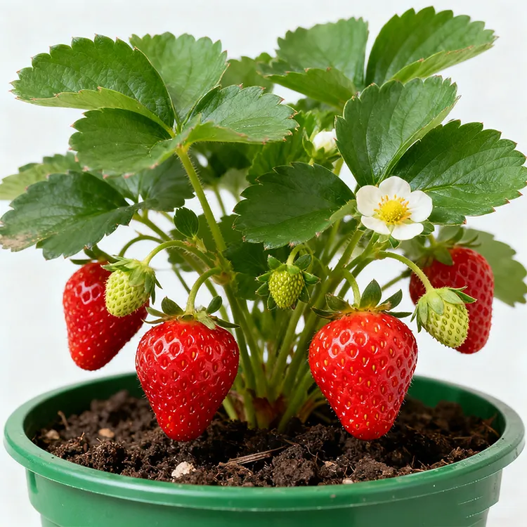 好养活庭院绿植新手当年结果四季种植阳台爆盆食用黑珍珠草莓苗