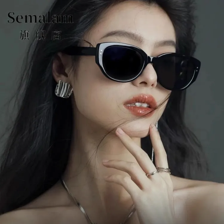 Semalam2025新款墨镜女款猫眼太阳镜高级感旅游度假复古防紫外线