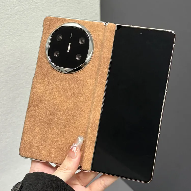 复古羊巴皮中轴全包适用华为matex5翻毛皮纹X6/X3典藏版电镀防摔