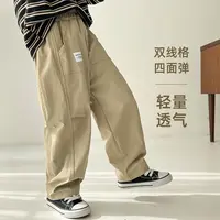 海妈家男童裤子春秋款工装裤儿童长裤中大童秋季2025新款|25ak21