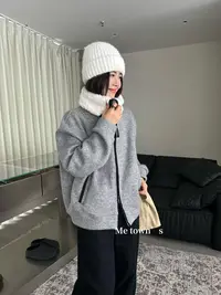 温柔瑶-蜜糖社冬季福利-“羊毛”加绒韩风减龄大翻领外套-6380