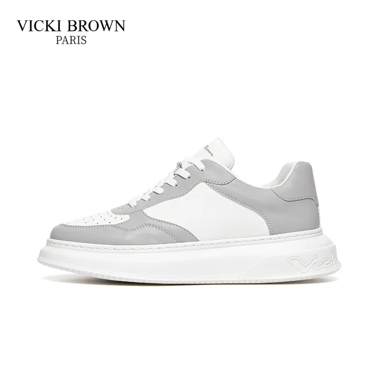 VICKI BROWN男士百搭运动真皮低帮潮流休闲鞋时尚潮鞋VBA76175