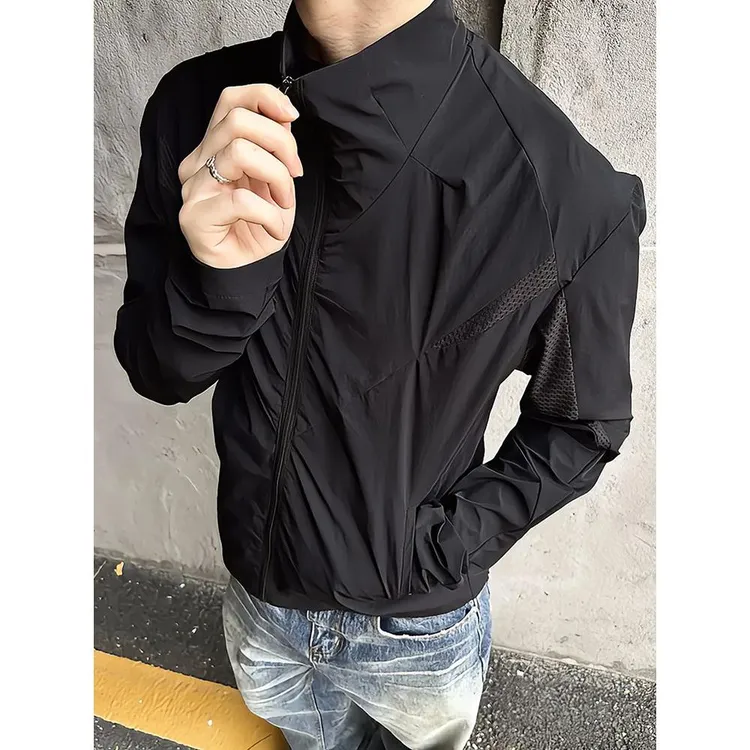 立领网眼防晒衣男夏季轻量薄款防晒服户外运动宽松休闲情侣款外套