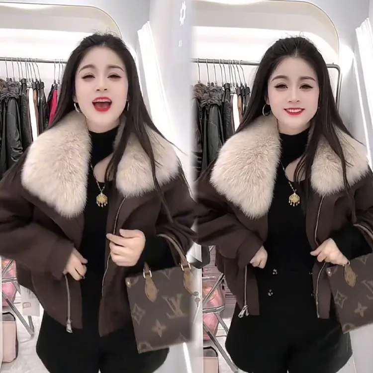 2025秋冬新款时尚显瘦气质网红高档洋气女高级百搭宽松大码棉服潮