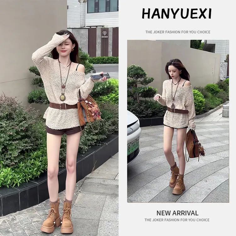 秋季一整套女装2025新款韩版减龄显瘦气质时尚长袖上衣短裤两件套