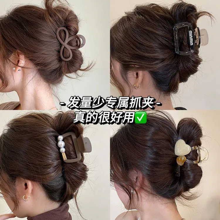 春夏新款小抓夹发量少必备温柔半扎高马尾固定神器高级感鲨鱼夹女