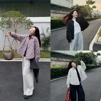 今婷【小泡泡糖】冬韩版休闲简约宽松百搭通勤菱格羽绒服-J25401317