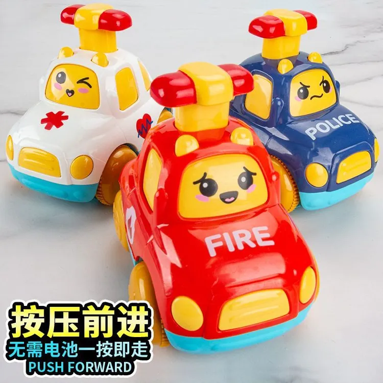 男警车救护车按压汽车模型女孩宝宝耐摔耐撞玩具车消防车仿真车
