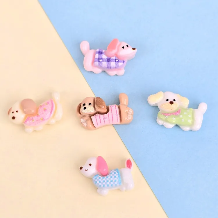 迷你腊肠小狗~手机壳可爱卡通奶油胶树脂贴片配件diy饰品材料发卡