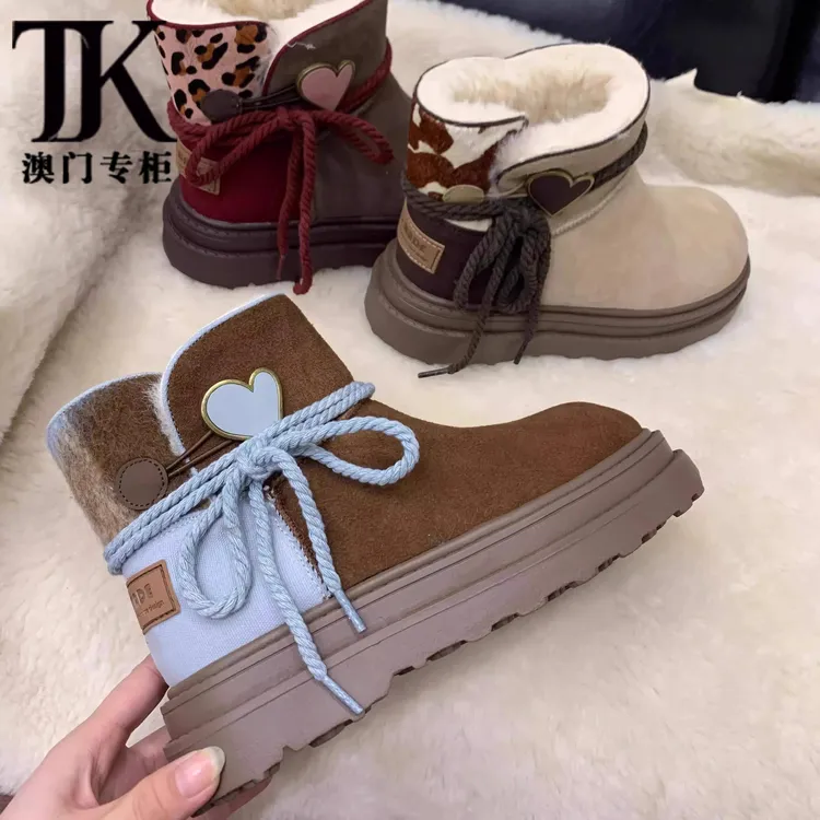 【澳门专柜正品】雪地靴女棉鞋2024冬季新款时尚休闲保暖加绒加厚