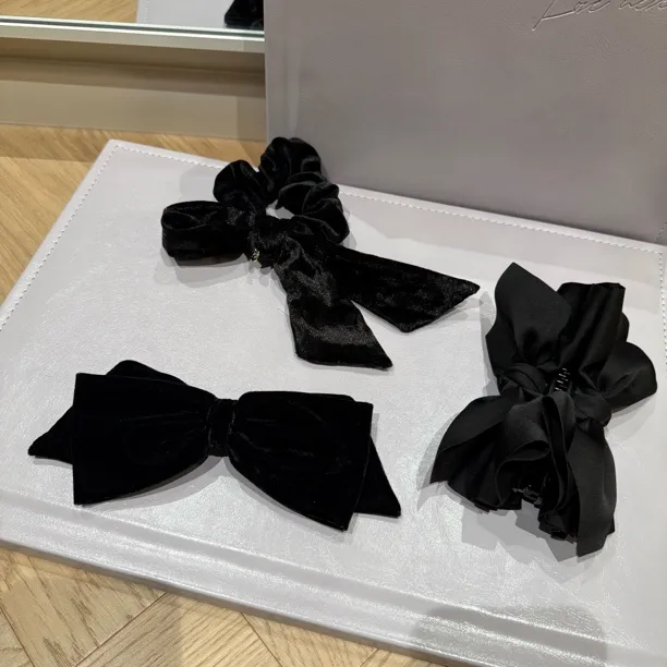 质感超好！法式高级感大肠发圈ins超大花苞缎面 香蕉夹 大号蝴蝶结