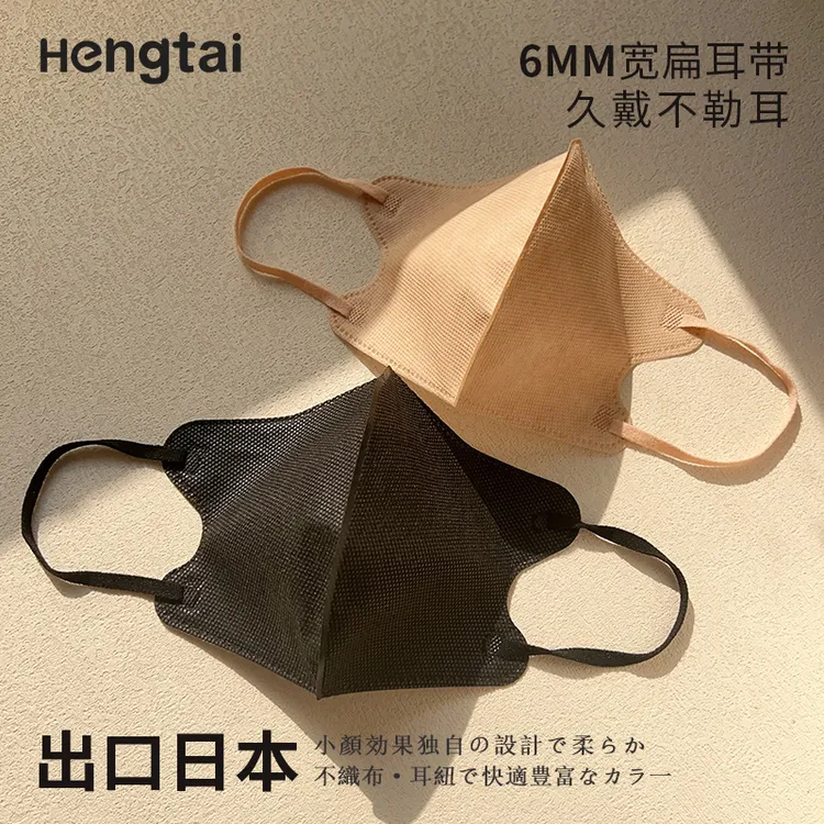 日本原单立体3d口罩彩色加宽耳带独立装夏季轻薄透气款一次性成人