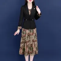 【两件套】24146梦晚春季优雅气质时尚大气休闲收腰显瘦套裙-JHY