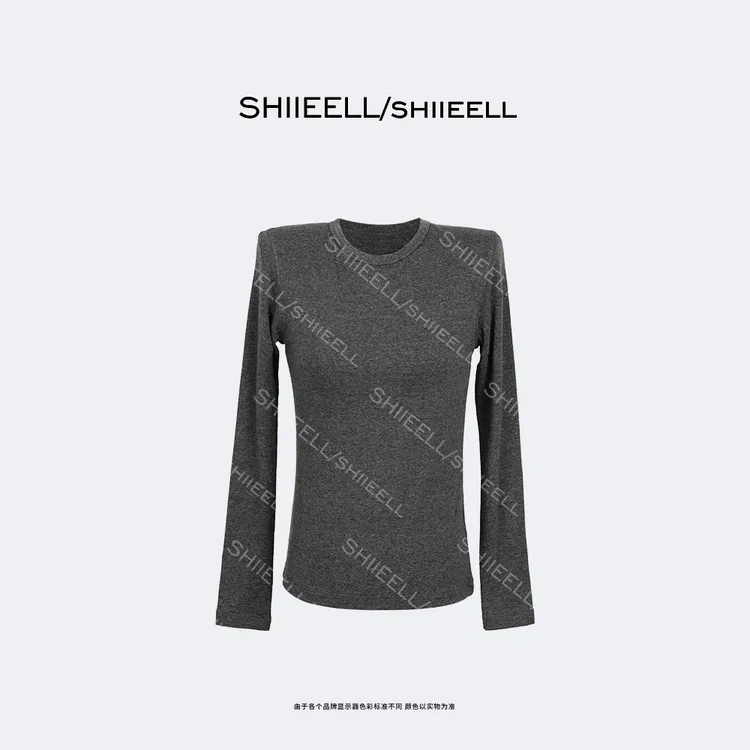 SHIIEELL【臻珠柔光衫】秋冬简约气质针织百搭时尚休闲打底T恤ZD082