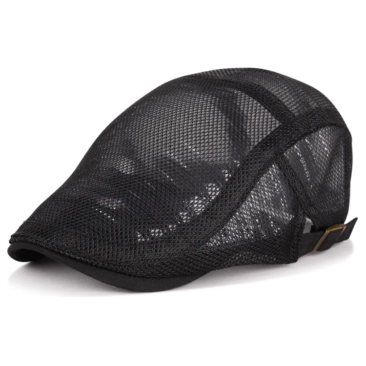 新款夏季男女休闲网眼贝雷帽鸭舌帽韩版时尚透气简约光板前进帽潮