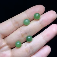 【云上好物】18K金和田玉耳钉-多样性发其一-7.5mm-DS38750-19（JG）