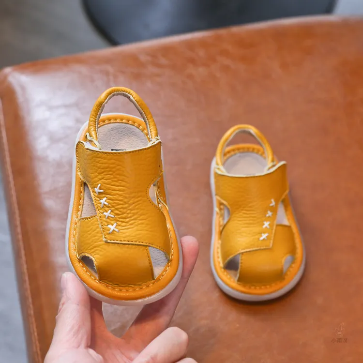 真皮宝宝凉鞋男宝0-1-3岁夏季新款婴幼儿软底学步鞋女童防滑鞋子