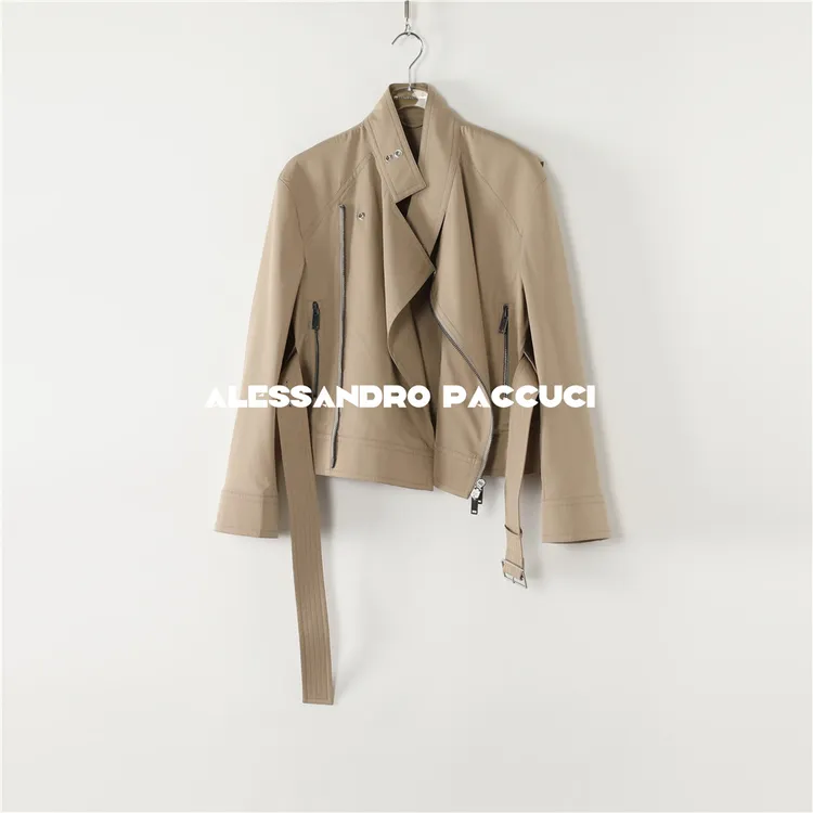 AP洛哥51030WT【沙龙聚会】100匹马棉斜拉链腰带时尚百搭夹克外套