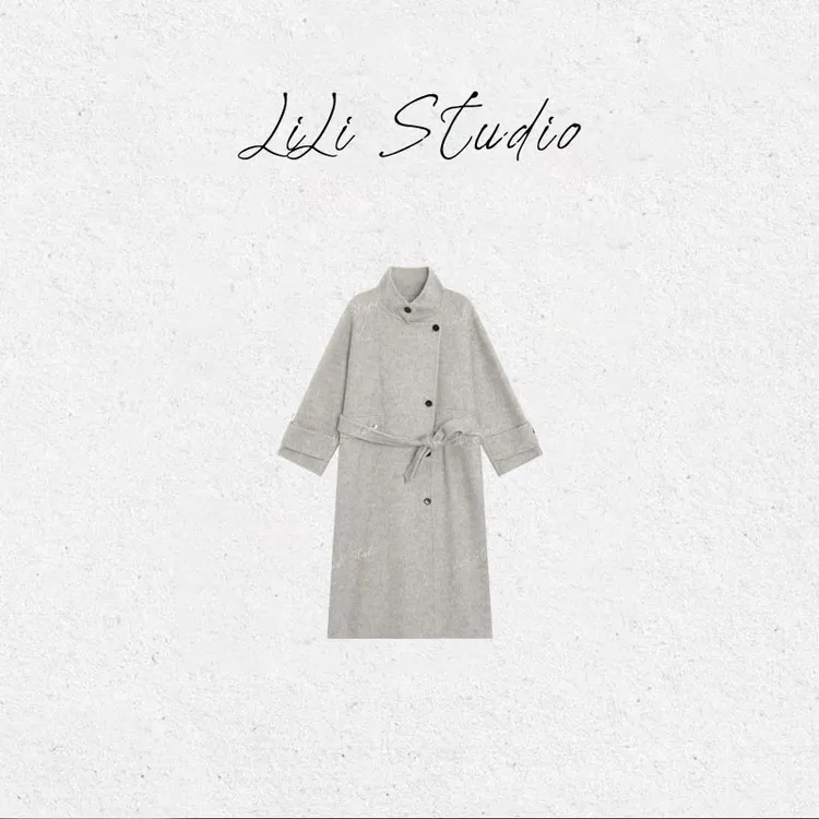 PCNY丨不理理「秋栖风裁」简约气质系带显瘦绵羊毛大衣