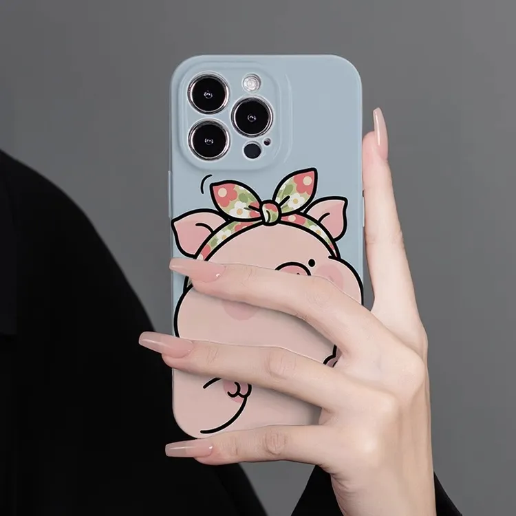 菲林软壳防摔可爱猪猪适用苹果16华为reno13小米15vivox200 1加