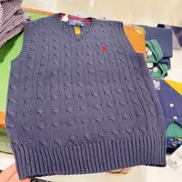 Ralph Lauren/拉夫劳伦 专柜款 男大童V领麻花马甲背心