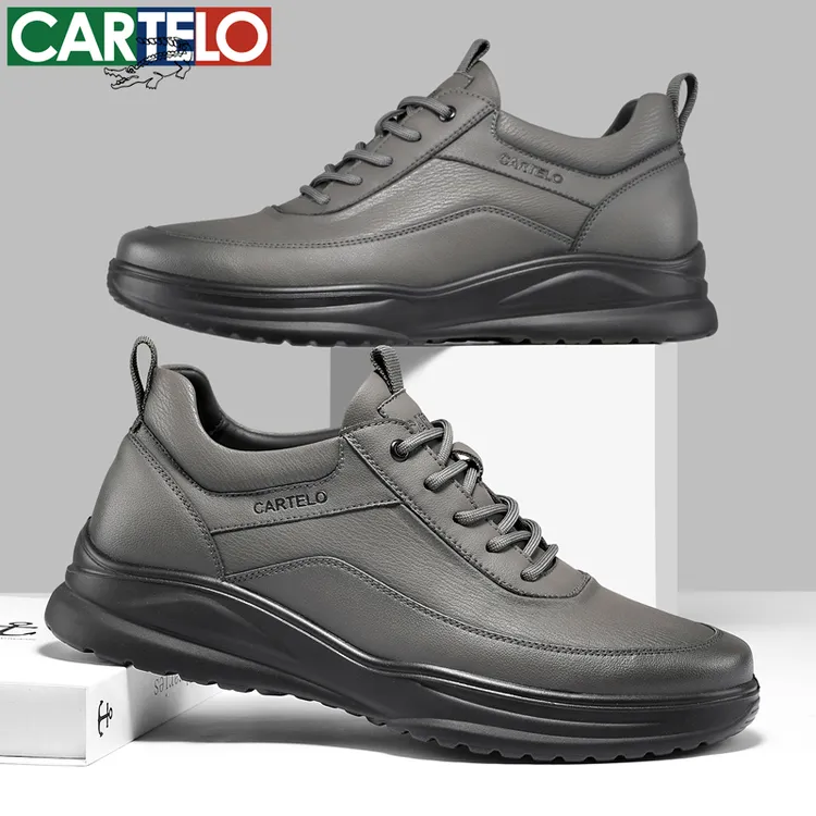 CARTELO/卡帝乐鳄鱼秋冬男士休闲皮鞋潮流防滑耐磨上班商务休闲鞋
