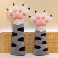 猫爪灰色70厘米毛绒玩具公仔睡觉抱枕长条可爱布娃娃