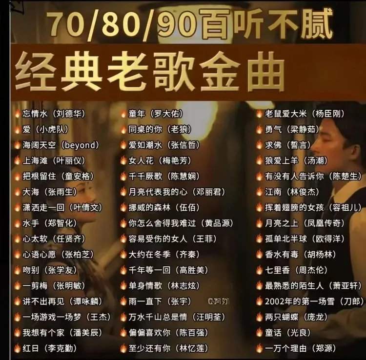 8090年一人一首成名金曲车载U盘经典老歌怀旧金曲8090后车载u盘