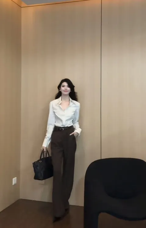 【木槿花开】高级感时尚气质百搭小众显瘦裤子0922款（不含腰带）