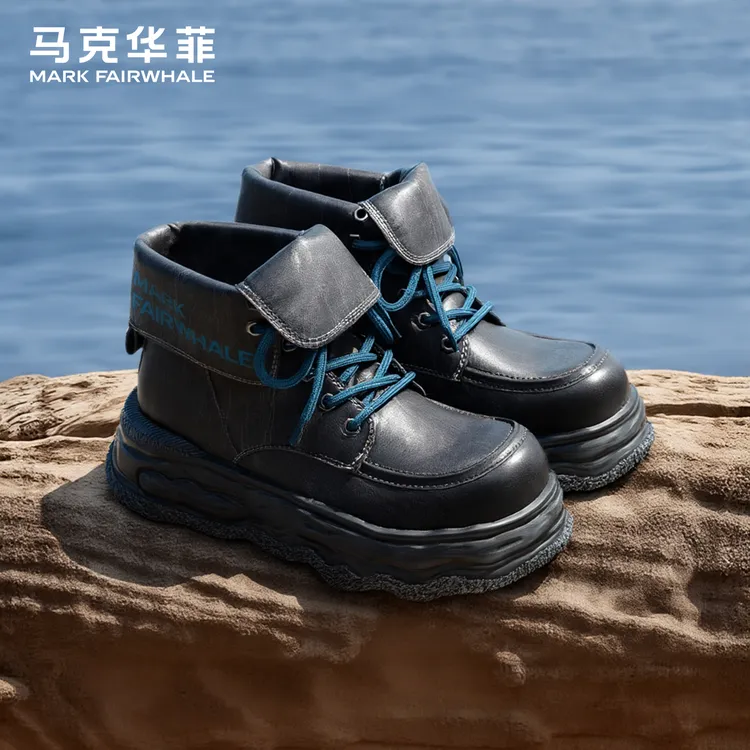 马克华菲2025百搭机车男鞋秋季增高运动复古潮流潮鞋厚底休闲鞋