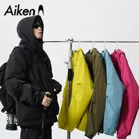 【爱肯】棉服户外运动2025男女同款日常通勤情侣防泼水绗棉连帽棉服