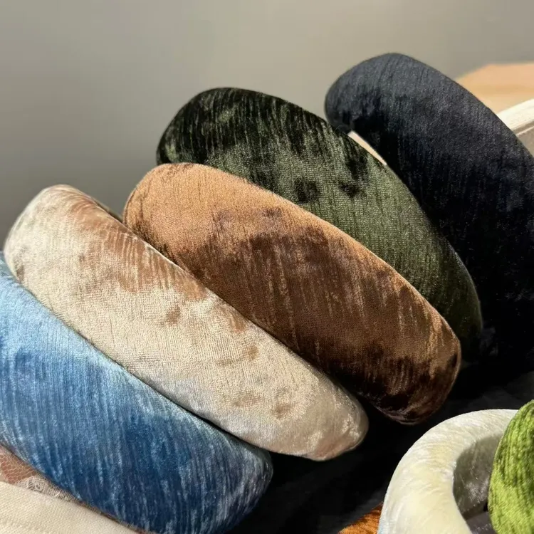 韩国进口秋冬新款丝绒高颅顶宽发箍发饰高级感厚海绵头箍发卡头饰