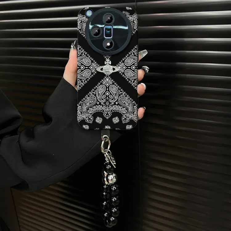 适用于【oppofindx7】2025复古花纹ins风小羊皮网红防摔手机壳女款